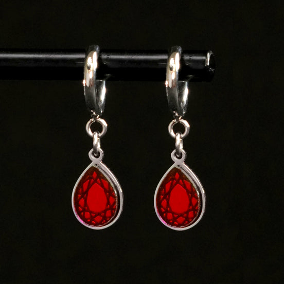 CLEOPATRA GEM DROP HUGGIE HOOPS | Silver