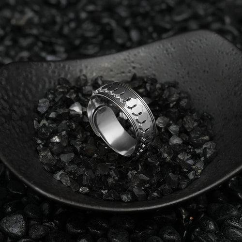 DIMITRI SNAKE SCALE WIDE ADJUSTABLE RING | Silver