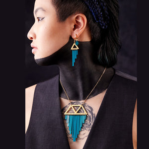 OSIRIS CHIMETTES | Teal + Gold Earrings