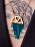 OSIRIS CHIMETTES NECKLACE| Teal + Gold