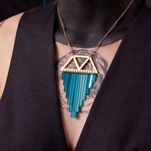 OSIRIS CHIMES NECKLACE| Teal + Gold