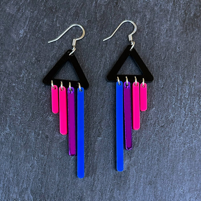 Maine And Mara Short HOOK BI-FURIOUS Bisexual Pride Dangles EUPHORIA Earrings