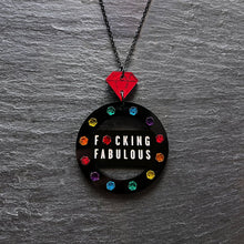 Load image into Gallery viewer, Australian Handmade Maine And Mara Fabulous Lasercut Acrylic Rainbow CROWN JEWEL Pride Necklace