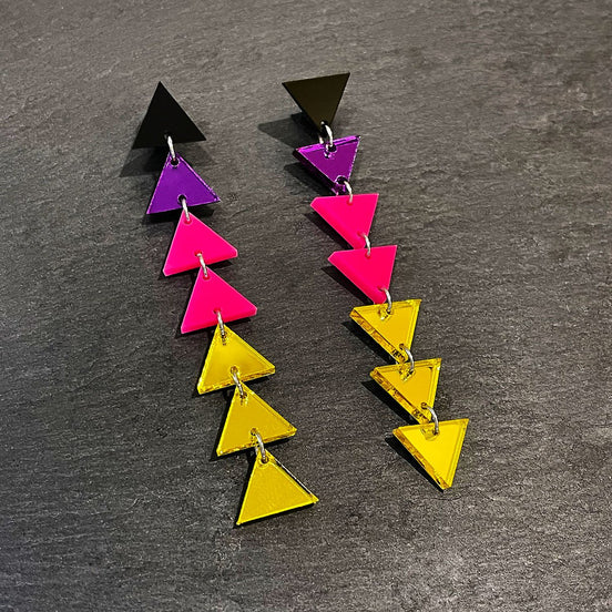 Pair Of Maine And Mara Mismatched Statement Earrings Nik West Style, Handmade in Australia
