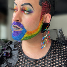 Load image into Gallery viewer, Maine And Mara Handmade CLIP ON GLITTER KING STYLE Earrings Worn By @kevininthecity