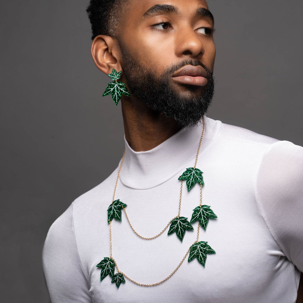 Poison Ivy Leaf Statement Necklace Handmade in Australia MAINE MARA