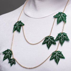 Earrings POISON IVY LEAF STATEMENT NECKLACE Poison Ivy Leaf Pendant Necklace