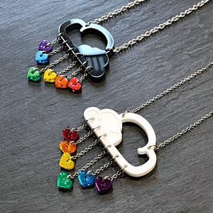 Earrings A LITTLE LOVE RAIN CLOUD NECKLACE Cloud and dangle love heart rainbow earrings