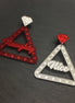 Handmade Maine And Mara RED and SILVER NAUGHTY And NICE Christmas Earrings