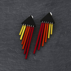 Maine And Mara Handmade PHEONIX CHIMES Earrings In Red, Yellow and Orange