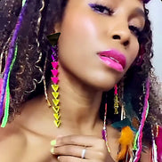 Maine And Mara Retro Triangle Dangles Nik West Style Worn By Person, Handmade in Australia
