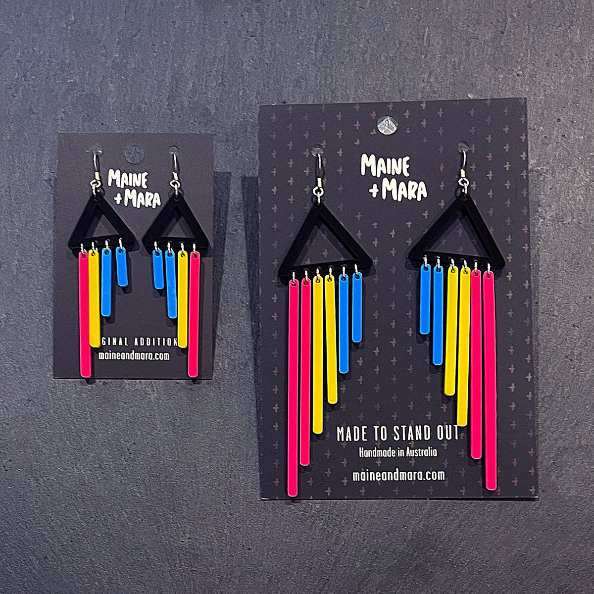 Earrings PANSEXUAL CHIMES - LONG PRIDE DANGLES BIFURIOUS Bisexual Pride colourful earrings