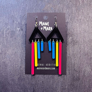 Earrings PANSEXUAL CHIMETTES - SHORT PRIDE DANGLES Pansexual Pride colourful short dangles