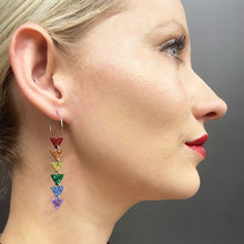Load image into Gallery viewer, Necklace ANJA RAINBOW HOOPS Dainty ANJA rainbow sparkly silver hoops