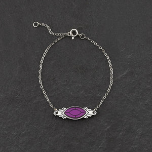 The Maine and Mara ATHENA Amethyst Purple and Silver Art Deco Bracelet, Handmade in Australia