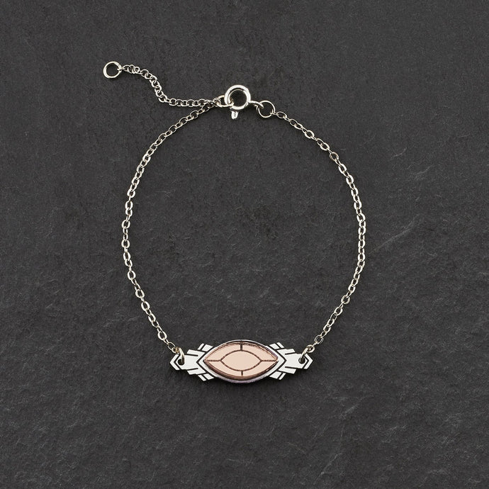 The Maine and Mara ATHENA Rose Gold and Silver Art Deco Bracelet, Handmade in Australia
