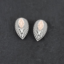 Load image into Gallery viewer, Australian handmade Maine and Mara LARGE ATHENA Art Deco Stackable Rose gold Stud Earrings
