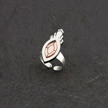 Load image into Gallery viewer, Maine And Mara Handmade In Australia MARQUISE WARRIOR Art Deco Adjustable Silver Ring