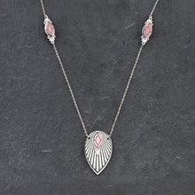Load image into Gallery viewer, Australian Handmade Maine and Mara ATHENA Rose Gold and Silver Art Deco Pendant Long Necklace