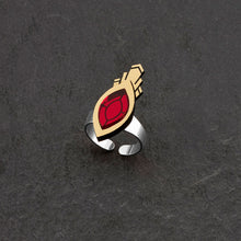 Load image into Gallery viewer, Maine And Mara Handmade In Australia MARQUISE WARRIOR Art Deco Adjustable Ring In Ruby