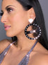 Person Wearing Maine And Mara GRANDE STUDIO 54 DISCO Personalised Name Hoop Earrings, Handmade In Australia
