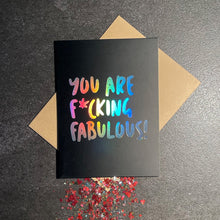 Load image into Gallery viewer, Greeting &amp; Note Cards YOU ARE F*CKING FABULOUS ECO GLITTER GREETINGS CARD