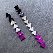 earrings ASEXUAL TRIANGLE DANGLES IN 3 SIZES Long Asexual Flag handmade statement earrings Australia