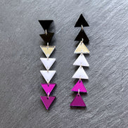 earrings ASEXUAL TRIANGLE DANGLES IN 3 SIZES Long Asexual Flag handmade statement earrings Australia