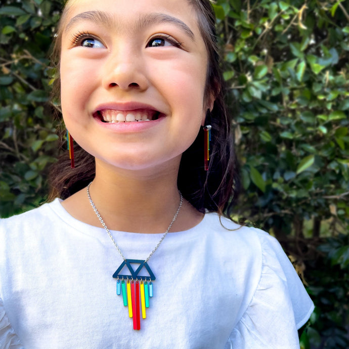 Necklace CHIMETTES RAINBOW KIDS NECKLACE Rainbow Chimes pride necklace I made in Sydney