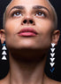 Person wearing Handmade Mismatching Flow elemental alchemy earrings - water sign jewellery by Maine and Mara