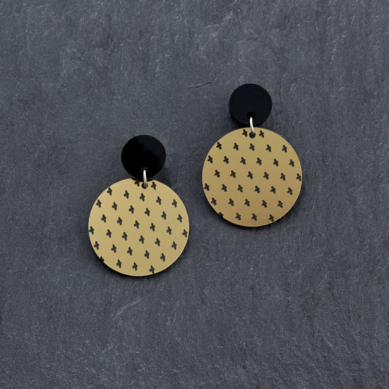 Handmade Maine and Mara gold PLUS SIDE Small Round Dangles