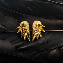 Load image into Gallery viewer, Handmade Maine and Mara gold GLITTERY SPREAD YOUR WINGS MINI WING STUDS