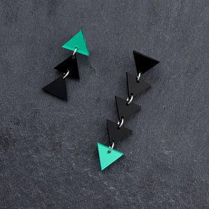 Mismatched Grounded ELEMENTAL ALCHEMY Triangle Earrings by Maine and Mara