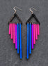 Pair of Handmade Maine and Mara BIFURIOUS Bisexual Pride Earrings with hook and long chimes
