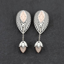 Load image into Gallery viewer, Pair of THE handmade ATHENA Silver and Rose Gold Stackable Earrings by Maine and Mara