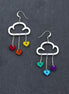 Pride RAINBOW Cloud and Love Heart Dangle Earrings with Hook handmade by Maine and Mara