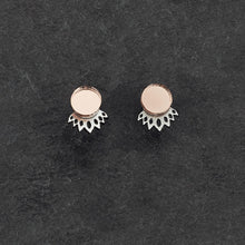Load image into Gallery viewer, Australian-made Crown Jacket Statement Studs in rose gold by Maine and Mara
