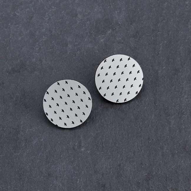 Handmade Maine and Mara Silver PLUS SIDE OVERSIZED Statement Studs
