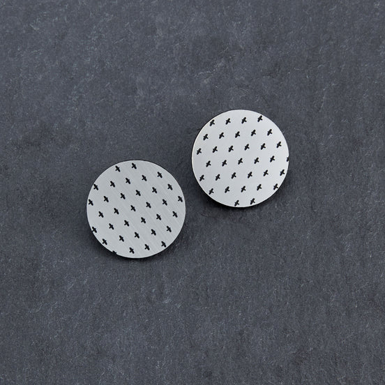 Handmade Maine and Mara Silver PLUS SIDE OVERSIZED Statement Studs