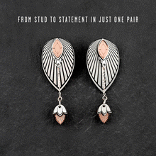 Load image into Gallery viewer, THE ATHENA Silver and Rose Gold from stud to statement Stackable Earrings by Maine and Mara