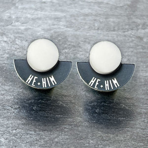 Earrings FEARLESSLY FLUID Pronoun Studs Changeable Pronoun mini studs | statement earrings