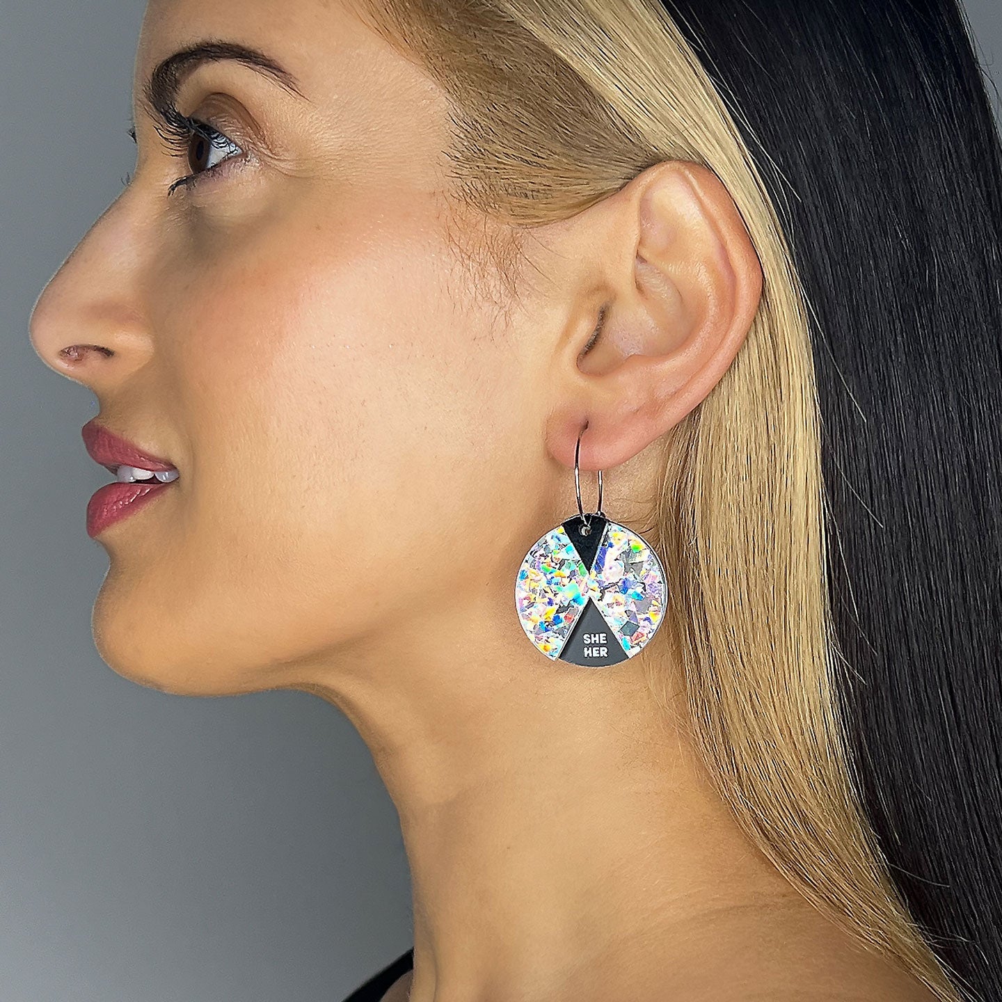 Sparkly small hoop earrings deals