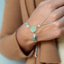 Load image into Gallery viewer, Accessories AJA Jade and Crystal Adjustable Hand Chain Bracelet