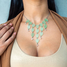 Load image into Gallery viewer, Earrings AJA Droplet Bib Necklace | Jade and Crystal