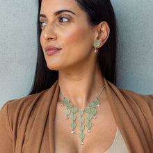 Load image into Gallery viewer, Earrings AJA Droplet Bib Necklace | Jade and Crystal