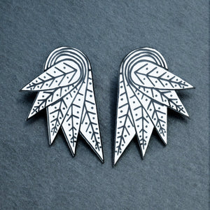 Australian Handmade THE COCKIE COLLAB Wings Stud Earrings by Maine and Mara and Mulga the Artist