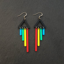 Load image into Gallery viewer, Handmade Maine and Mara Pride RAINBOW CHIMETTES Children&#39;s Earrings with hook