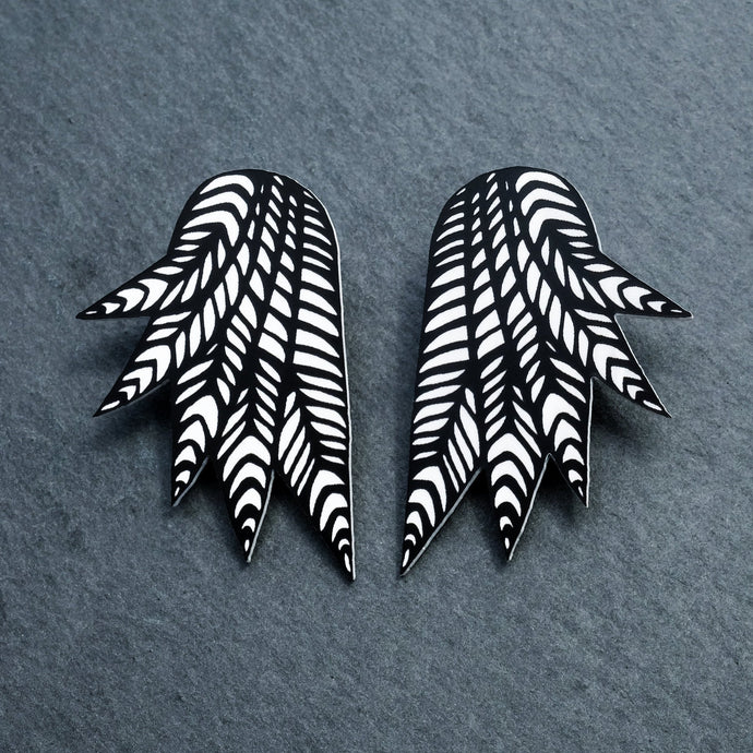 Australian Handmade THE COCKIE COLLAB Wings Clip-On Earrings by Maine and Mara and Mulga the Artist