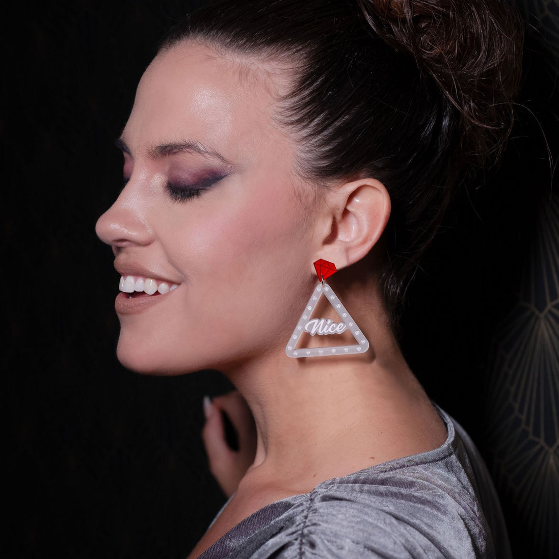 earrings STUD / SMALL NAUGHTY + NICE Christmas Earrings NAUGHTY + NICE Christmas Earrings | Mismatched Statement Earrings | Clip on and piercing available