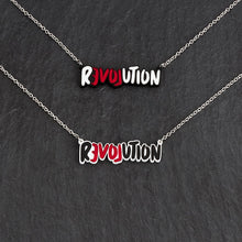 Load image into Gallery viewer, Handmade Maine and Mara LOVE REVOLUTION Statement Necklace shown in two styles